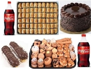 Zengin İkram Seti Baklavadan Eklere Pasta Çeşitleri ve Kola Menüsü